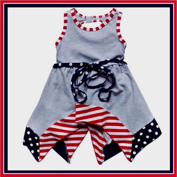 Stars and Stripes Patriotic Red White Blue American Holiday Pride July 4 Dress - Picture 8 of 8
